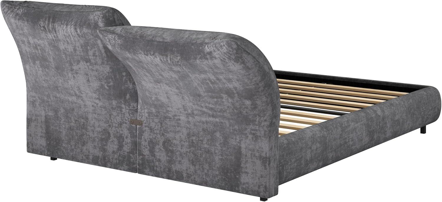 image:imageChristopher Knight Home Olimo Upholstered King Bed Soft Fabric King Headboard and Bed Frame Two Large Adjustable Pillows Slats Panel Support No Spring Box Needed Easy Assembly 800lbs BeigeGrey