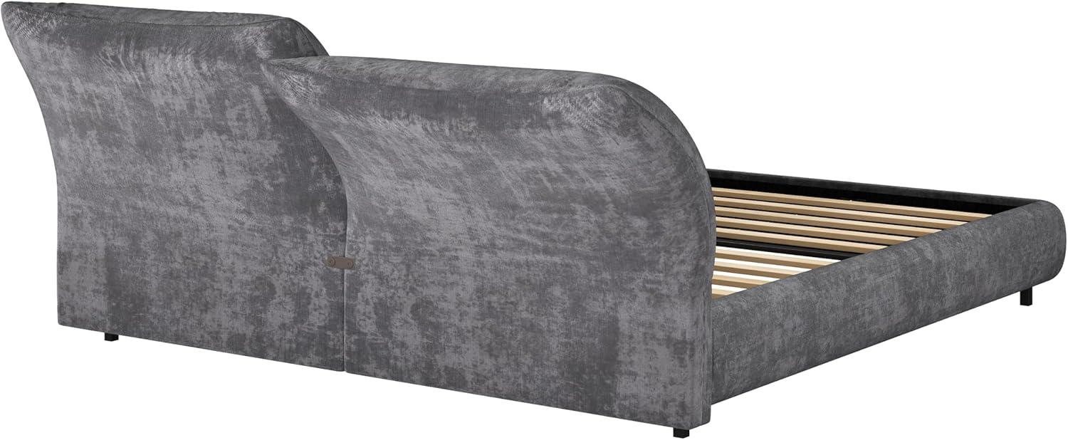 image:imageChristopher Knight Home Olimo Upholstered King Bed Soft Fabric King Headboard and Bed Frame Two Large Adjustable Pillows Slats Panel Support No Spring Box Needed Easy Assembly 800lbs BeigeGrey