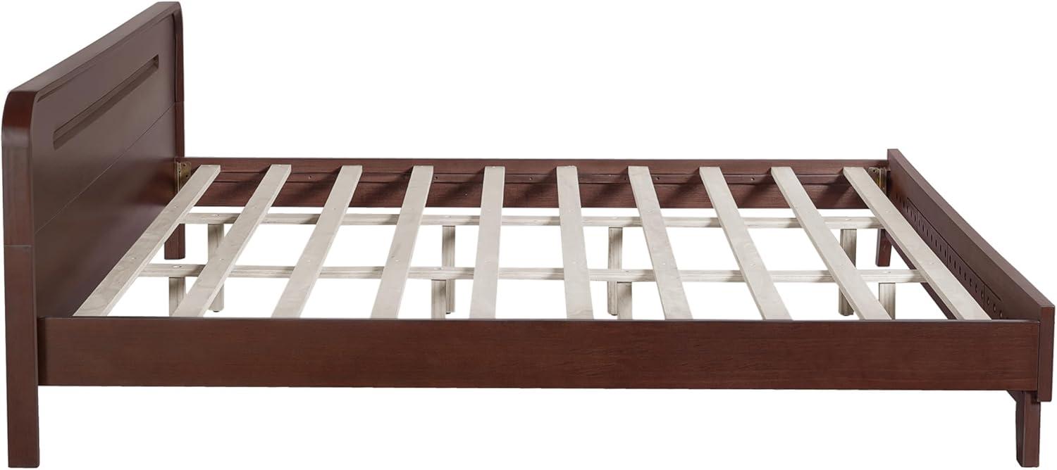 image:imageChristopher Knight Home Skyles King Size Bed King Size Platform Bed Pind Wood Headboard and Footboard Wooden Headboard No Box Spring Needed Slats Panel Support Rustic Openwork Design NaturalWalnut