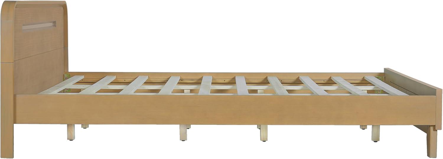 image:imageChristopher Knight Home Skyles King Size Bed King Size Platform Bed Pind Wood Headboard and Footboard Wooden Headboard No Box Spring Needed Slats Panel Support Rustic Openwork Design NaturalNatural