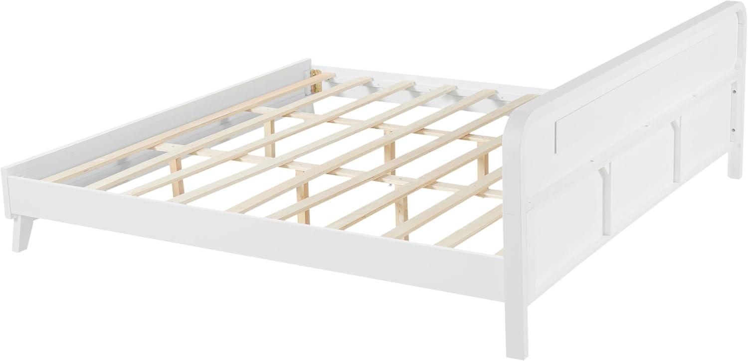 image:imageChristopher Knight Home Skyles King Size Bed King Size Platform Bed Pind Wood Headboard and Footboard Wooden Headboard No Box Spring Needed Slats Panel Support Rustic Openwork Design NaturalWhite