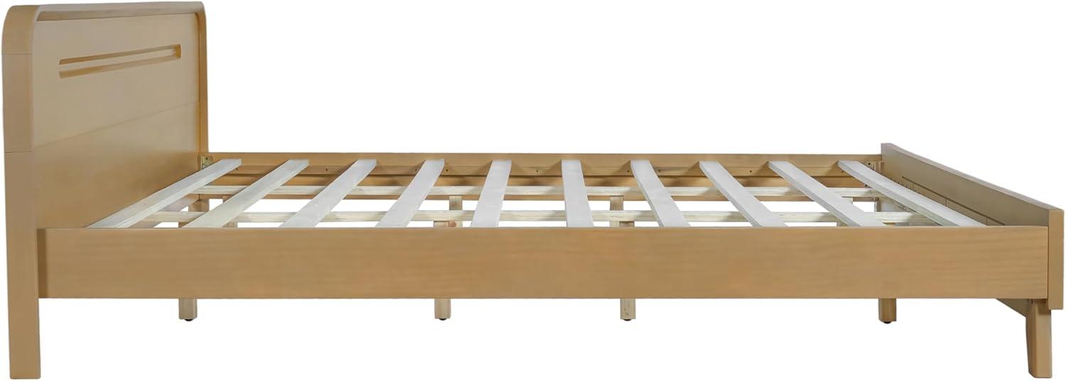 image:imageChristopher Knight Home Skyles King Size Bed King Size Platform Bed Pind Wood Headboard and Footboard Wooden Headboard No Box Spring Needed Slats Panel Support Rustic Openwork Design NaturalNatural
