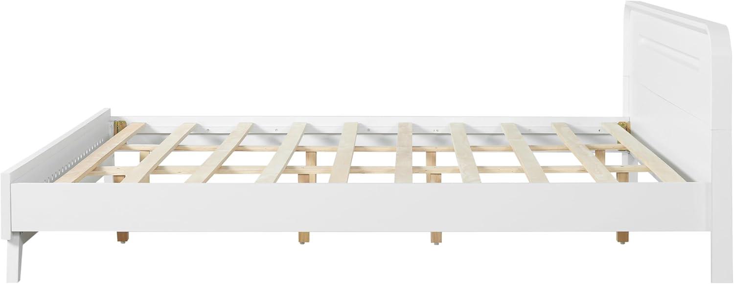 image:imageChristopher Knight Home Skyles King Size Bed King Size Platform Bed Pind Wood Headboard and Footboard Wooden Headboard No Box Spring Needed Slats Panel Support Rustic Openwork Design NaturalWhite