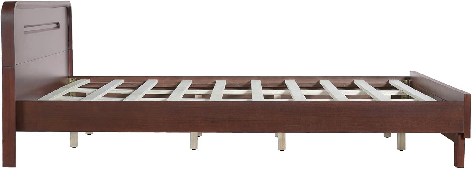 image:imageChristopher Knight Home Skyles King Size Bed King Size Platform Bed Pind Wood Headboard and Footboard Wooden Headboard No Box Spring Needed Slats Panel Support Rustic Openwork Design NaturalWalnut