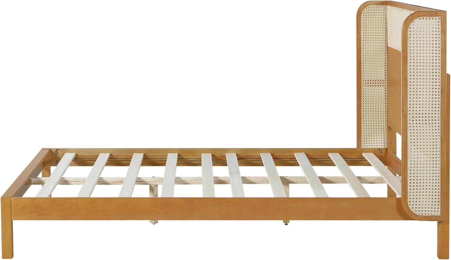 image:imageChristopher Knight Home Tamken Mid Century Modern Queen Bed Frame with Headboard Rubber Wood Platform Bed Frame Solid and Stable Bedframe Slats Panel Support No Box Spring Needed NaturalQueen Size