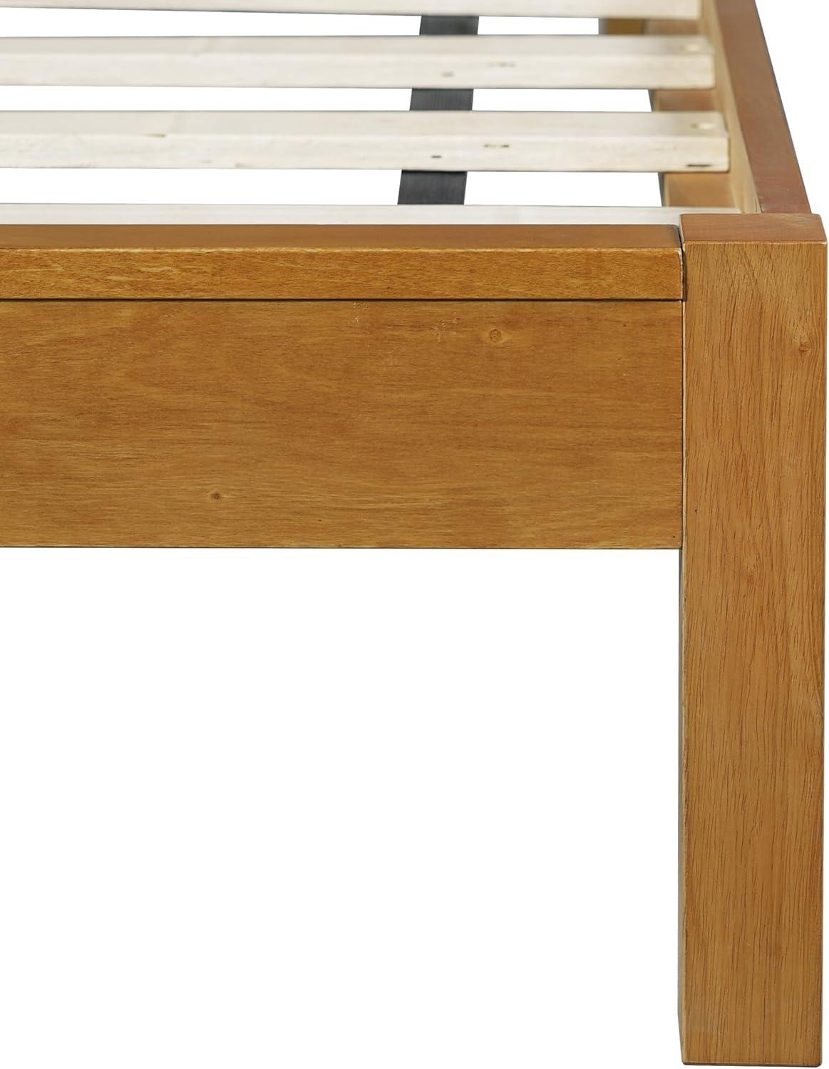 image:imageChristopher Knight Home Tamken Mid Century Modern Queen Bed Frame with Headboard Rubber Wood Platform Bed Frame Solid and Stable Bedframe Slats Panel Support No Box Spring Needed NaturalKing Size