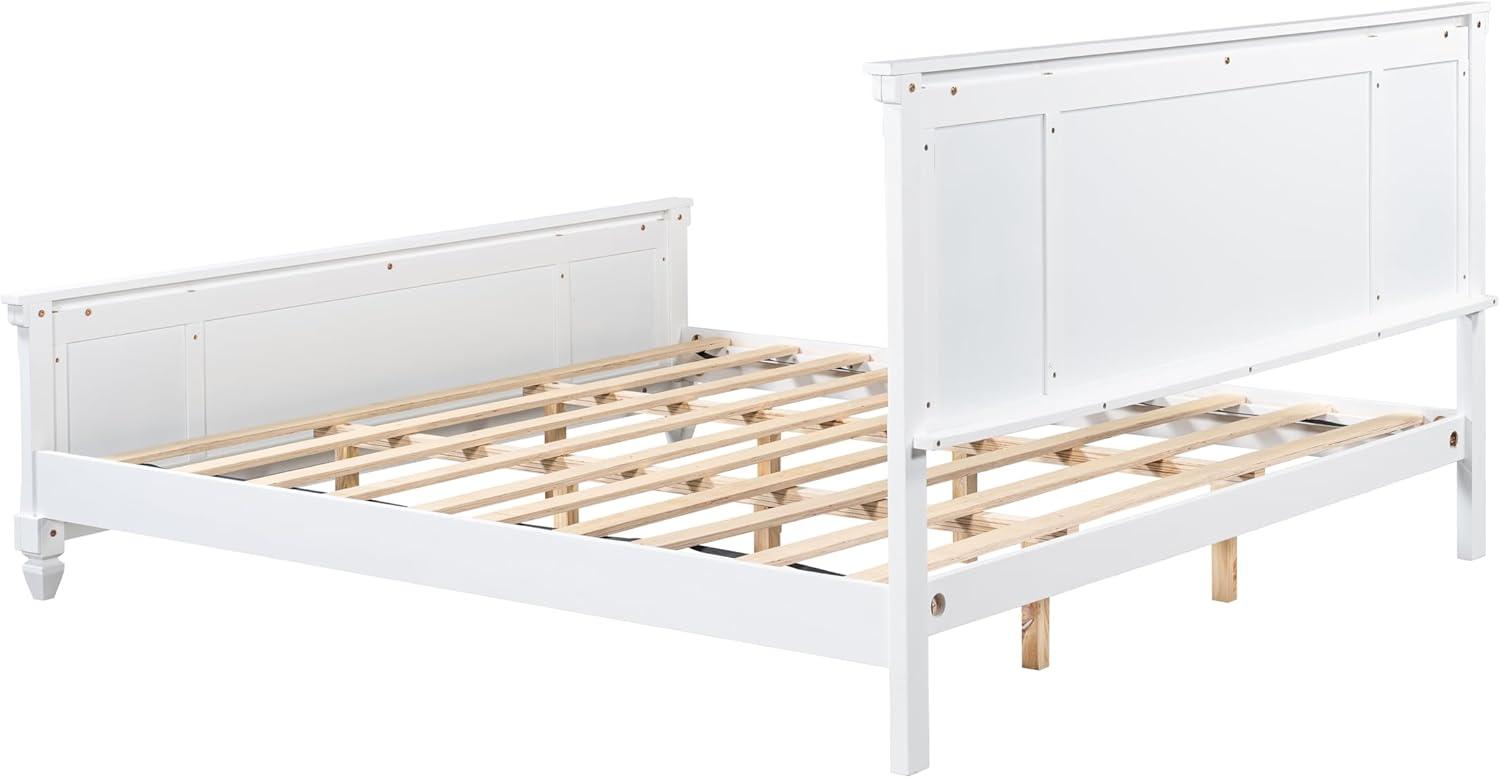 image:imageChristopher Knight Home Todie Modern Queen Size Bed Frame with Headboard Wooden Queen Size Platform Bed Frame Farmhouse Queen Size Bed Set No Box Spring Needed Easy Assembly WhiteKing US Standard