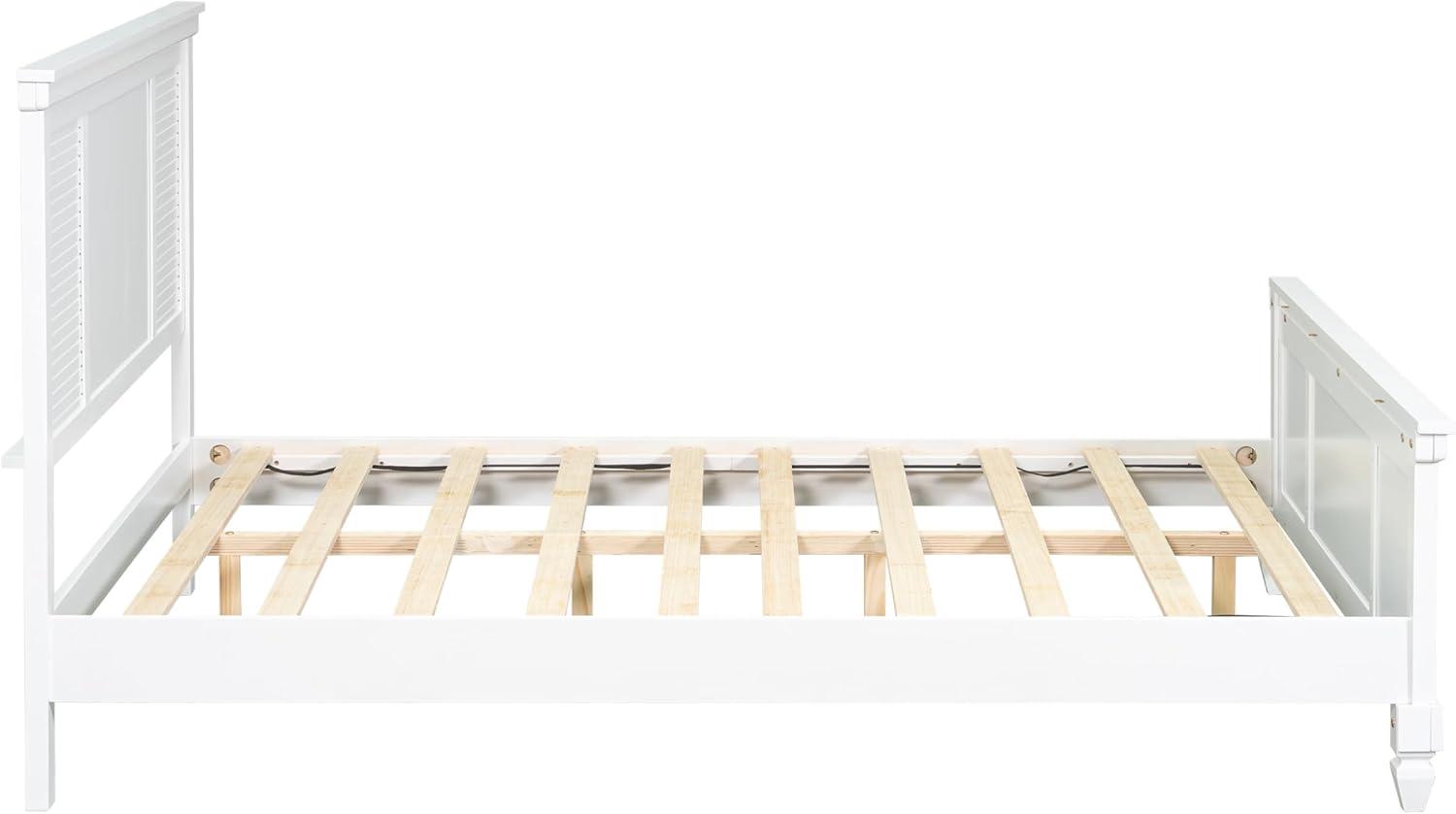 image:imageChristopher Knight Home Todie Modern Queen Size Bed Frame with Headboard Wooden Queen Size Platform Bed Frame Farmhouse Queen Size Bed Set No Box Spring Needed Easy Assembly WhiteQueen US Standard