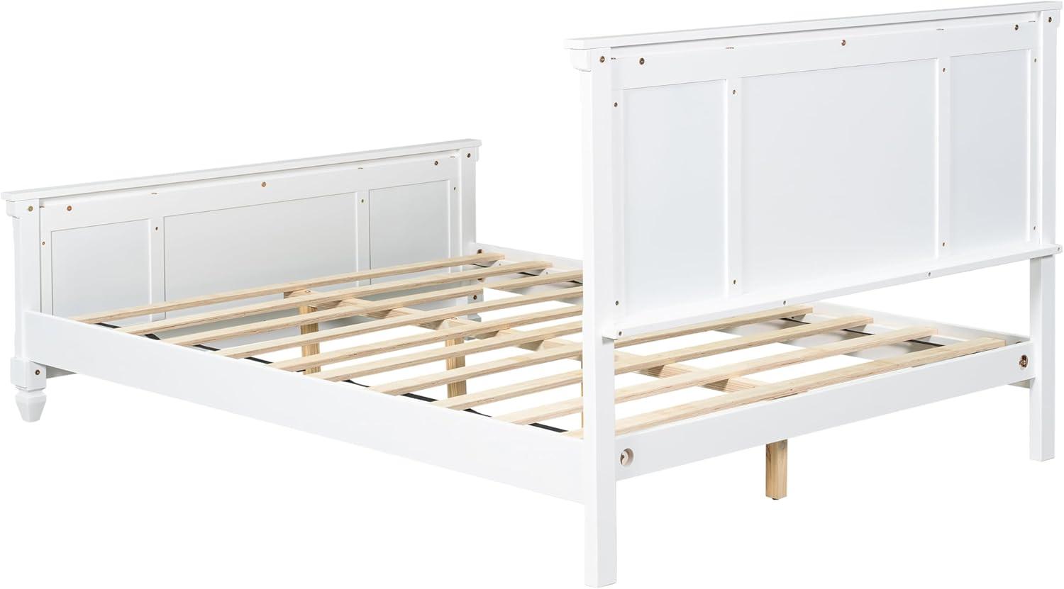 image:imageChristopher Knight Home Todie Modern Queen Size Bed Frame with Headboard Wooden Queen Size Platform Bed Frame Farmhouse Queen Size Bed Set No Box Spring Needed Easy Assembly WhiteQueen US Standard