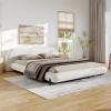 Christopher Knight Home Hazel Boucle King Size Bed Frame and Headboard, Upholstered King Size Bed, Round Curve Headboard, Solid Wood and Steel Support, No Box Spring Needed, Easy Assembly, White(Queen)