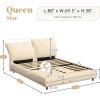 Christopher Knight Home Olimo Upholstered King Bed, Soft Fabric King Headboard and Bed Frame, Two Large Adjustable Pillows, Slats Panel Support, No Spring Box Needed, Easy Assembly, 800lbs Beige(Beige)