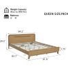 Christopher Knight Home Skyles King Size Bed, King Size Platform Bed, Pind Wood Headboard and Footboard, Wooden Headboard, No Box Spring Needed, Slats Panel Support, Rustic Openwork Design, Natural(Natural)