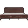Christopher Knight Home Skyles King Size Bed, King Size Platform Bed, Pind Wood Headboard and Footboard, Wooden Headboard, No Box Spring Needed, Slats Panel Support, Rustic Openwork Design, Natural(Walnut)