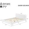 Christopher Knight Home Skyles King Size Bed, King Size Platform Bed, Pind Wood Headboard and Footboard, Wooden Headboard, No Box Spring Needed, Slats Panel Support, Rustic Openwork Design, Natural(White)