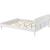 Christopher Knight Home Skyles King Size Bed, King Size Platform Bed, Pind Wood Headboard and Footboard, Wooden Headboard, No Box Spring Needed, Slats Panel Support, Rustic Openwork Design, Natural(White)