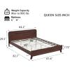 Christopher Knight Home Skyles King Size Bed, King Size Platform Bed, Pind Wood Headboard and Footboard, Wooden Headboard, No Box Spring Needed, Slats Panel Support, Rustic Openwork Design, Natural(Walnut)