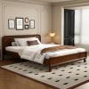 Christopher Knight Home Skyles King Size Bed, King Size Platform Bed, Pind Wood Headboard and Footboard, Wooden Headboard, No Box Spring Needed, Slats Panel Support, Rustic Openwork Design, Natural(Walnut)