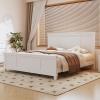 Christopher Knight Home Todie Modern Queen Size Bed Frame with Headboard, Wooden Queen Size Platform Bed Frame, Farmhouse Queen Size Bed Set, No Box Spring Needed, Easy Assembly, White(Queen (U.S. Standard))