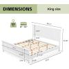 Christopher Knight Home Todie Modern Queen Size Bed Frame with Headboard, Wooden Queen Size Platform Bed Frame, Farmhouse Queen Size Bed Set, No Box Spring Needed, Easy Assembly, White(King (U.S. Standard))