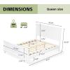 Christopher Knight Home Todie Modern Queen Size Bed Frame with Headboard, Wooden Queen Size Platform Bed Frame, Farmhouse Queen Size Bed Set, No Box Spring Needed, Easy Assembly, White(Queen (U.S. Standard))