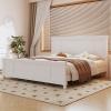Christopher Knight Home Todie Modern Queen Size Bed Frame with Headboard, Wooden Queen Size Platform Bed Frame, Farmhouse Queen Size Bed Set, No Box Spring Needed, Easy Assembly, White(King (U.S. Standard))