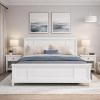 Christopher Knight Home Todie Modern Queen Size Bed Frame with Headboard, Wooden Queen Size Platform Bed Frame, Farmhouse Queen Size Bed Set, No Box Spring Needed, Easy Assembly, White(King (U.S. Standard))