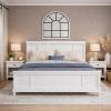 Christopher Knight Home Todie Modern Queen Size Bed Frame with Headboard, Wooden Queen Size Platform Bed Frame, Farmhouse Queen Size Bed Set, No Box Spring Needed, Easy Assembly, White(Queen (U.S. Standard))