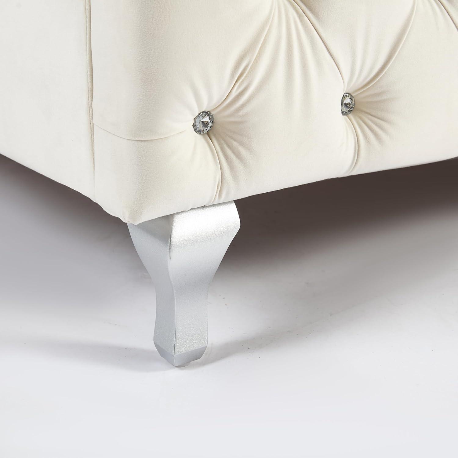 image:imageChristopher Knight Home Averil Modern King Size Platform Bed Frame with Velvet Upholstered Headboard Wooden King Size Bed Frame with Wingback Headboard No Box Spring Needed Easy Assembly CreamCream