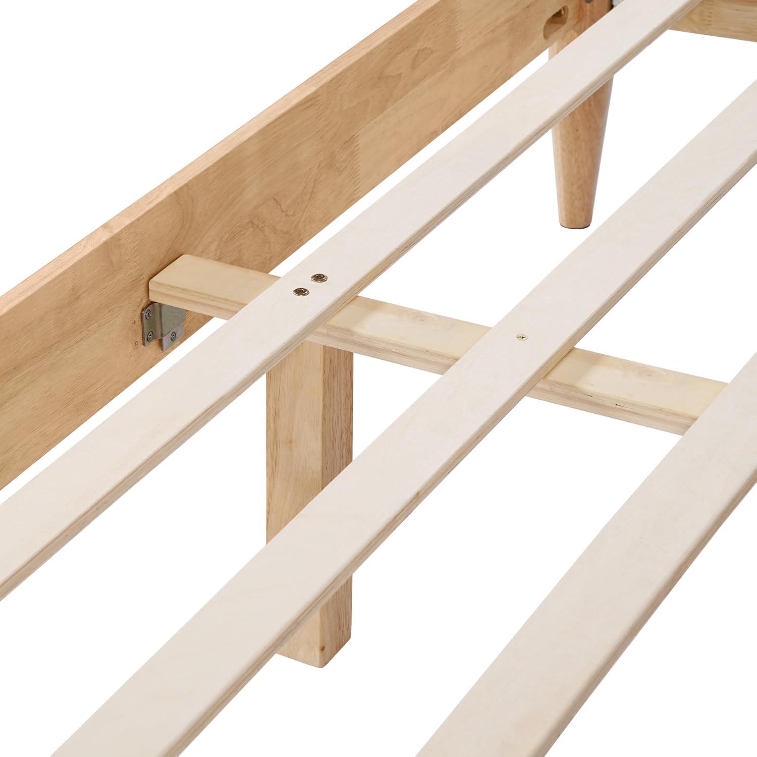 image:imageChristopher Knight Home Blitz Queen Bed Frame with Fleece Upholstered Headboard Rubber Wood Platform Bed Frame Solid and Stable Bedframe Slats Panel Support No Box Spring Needed IvoryQueen Size