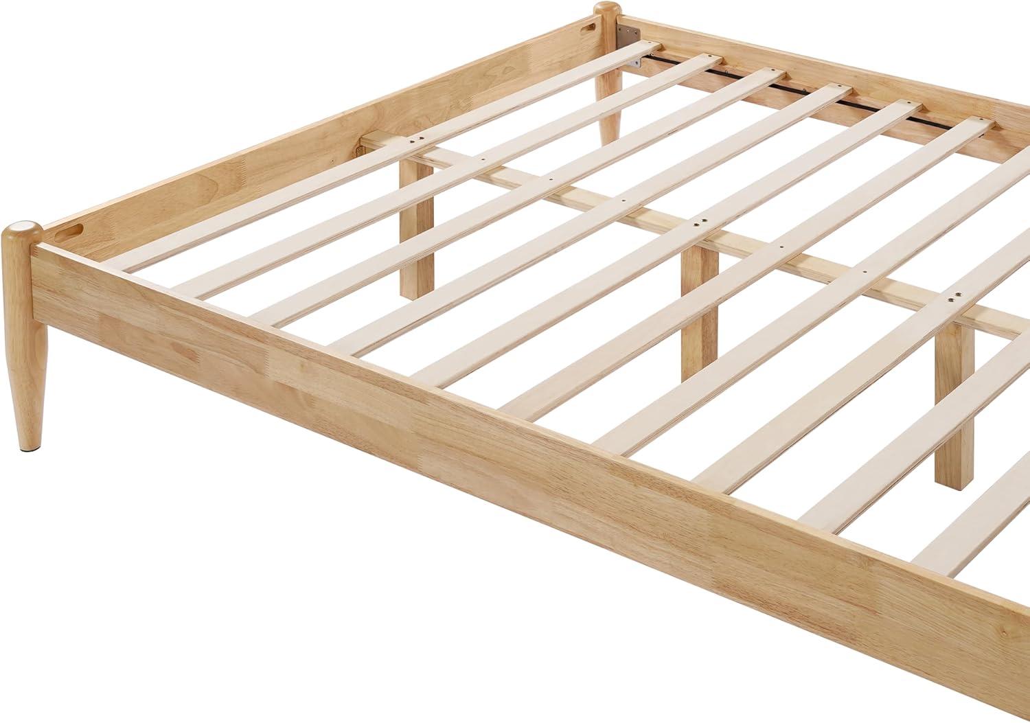 image:imageChristopher Knight Home Blitz Queen Bed Frame with Fleece Upholstered Headboard Rubber Wood Platform Bed Frame Solid and Stable Bedframe Slats Panel Support No Box Spring Needed IvoryQueen Size