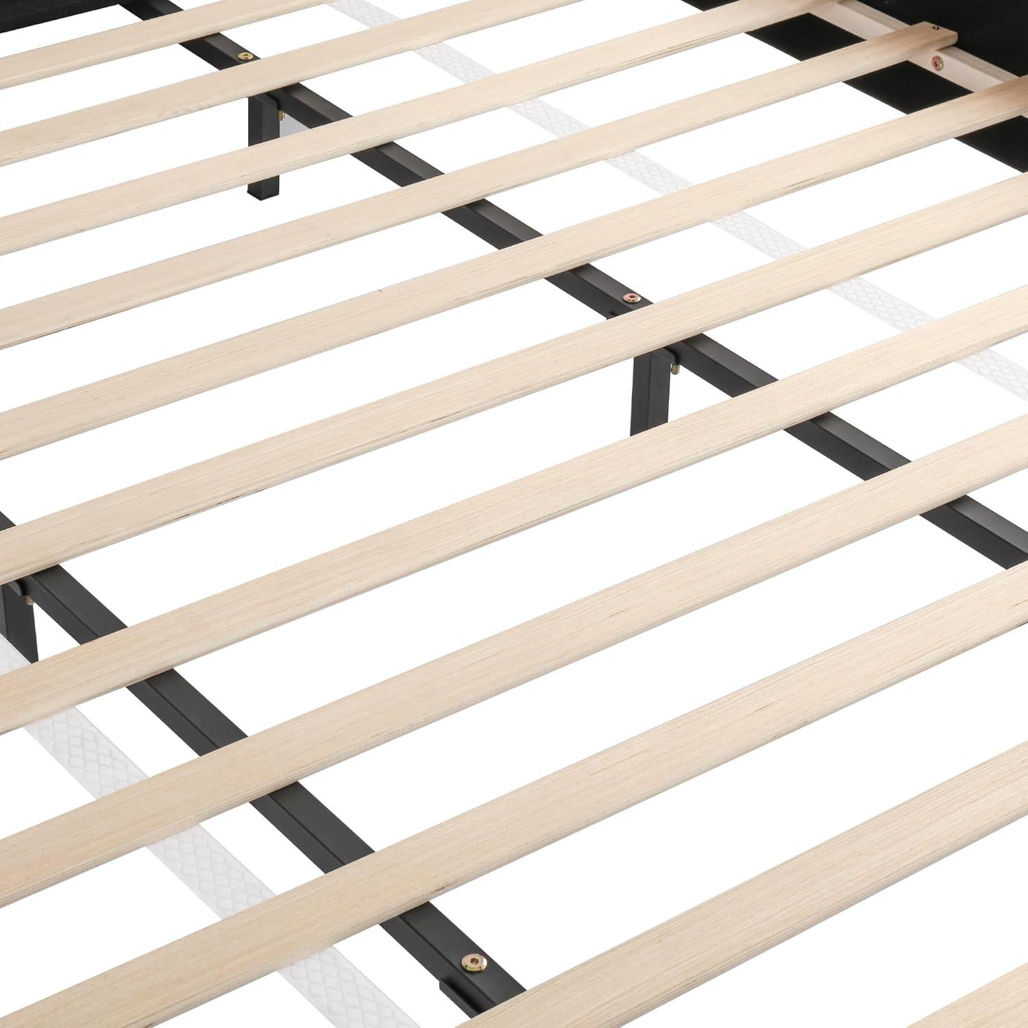 image:imageChristopher Knight Home Hazel King Size Boucle Bed King Size Headboard and Bed Frame Upholstered Boucle Headboard and Footboard Wood Slats Panel Platform Support No Box Spring Needed 500lbs White