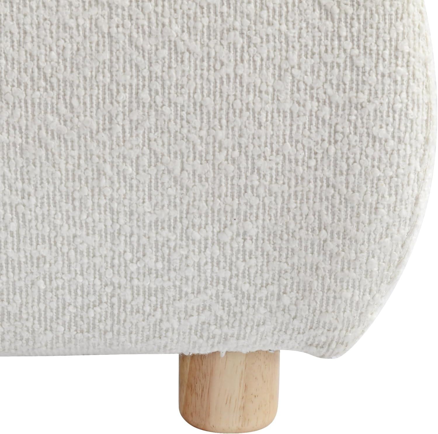 image:imageChristopher Knight Home Hazel King Size Boucle Bed King Size Headboard and Bed Frame Upholstered Boucle Headboard and Footboard Wood Slats Panel Platform Support No Box Spring Needed 500lbs White