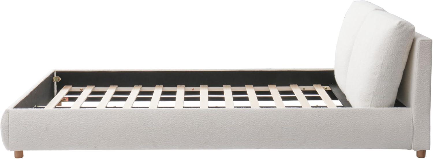 image:imageChristopher Knight Home Hazel Queen Size Bed Frame Upholstered Platform Bed Soft Boucle Queen Headboard Removable Pillows Headboard Wood Slats Support No Box Spring Needed Easy Assembly White