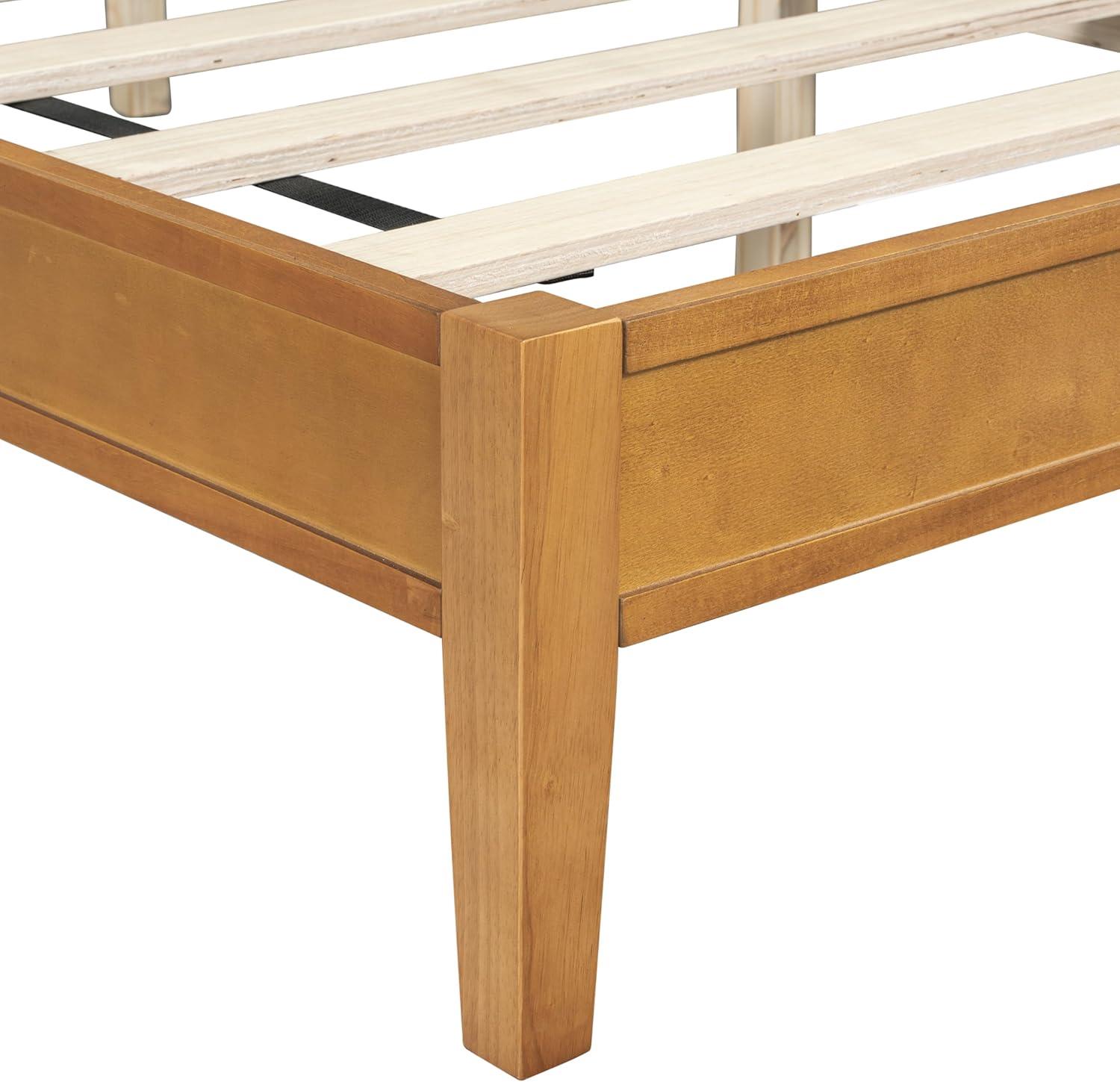 image:imageChristopher Knight Home Renata King Size Bed Frame with Grace Slat Headboard Platform Bed with Side Cabinets Wood Bed Frame Solid and Stable Bedframe No Box Spring Needed Noise Free NaturalKing Size