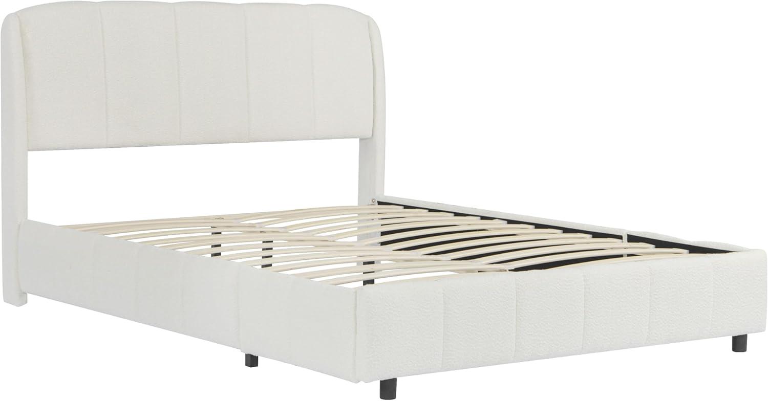 image:imageChristopher Knight Home Sunvi Upholstered King Size Bed Frame King Bed Frame and Headboard Platform Bed Frame King Size Wood Bed Support and Slat No Box Spring Needed Easy Assembly BeigeQueen