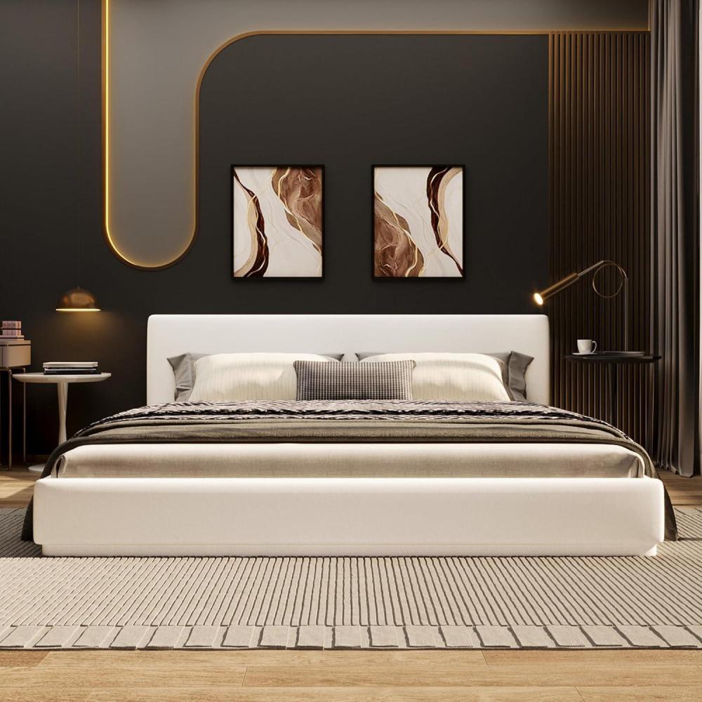 image:imageChristopher Knight Home Bettine Velvet Queen Size Headboard and Bed Frame Rectangular Queen Size Bed Upholstered Headboard Slats Panel Support Platform No Box Spring Needed Easy Assembly White