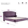 Christopher Knight Home Averil Modern King Size Platform Bed Frame with Velvet Upholstered Headboard, Wooden King Size Bed Frame with Wingback Headboard, No Box Spring Needed, Easy Assembly, Cream(Purple)