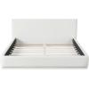 Christopher Knight Home Bettine Velvet Queen Size Headboard and Bed Frame, Rectangular Queen Size Bed, Upholstered Headboard, Slats Panel Support Platform, No Box Spring Needed, Easy Assembly, White