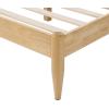 Christopher Knight Home Blitz Queen Bed Frame with Fleece Upholstered Headboard, Rubber Wood Platform Bed Frame, Solid and Stable Bedframe, Slats Panel Support, No Box Spring Needed, Ivory(Queen Size)