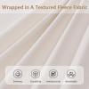 Christopher Knight Home Blitz Queen Bed Frame with Fleece Upholstered Headboard, Rubber Wood Platform Bed Frame, Solid and Stable Bedframe, Slats Panel Support, No Box Spring Needed, Ivory(King Size)