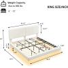 Christopher Knight Home Borden Floating Bed Frame King Size with Lights, Boucle King Size Platform Bed Frame with Headboard, Modern Floating King Bed Frame, No Box Spring Needed, Easy Assembly, White(King (U.S. Standard))