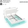 Christopher Knight Home Borden Floating Bed Frame King Size with Lights, Boucle King Size Platform Bed Frame with Headboard, Modern Floating King Bed Frame, No Box Spring Needed, Easy Assembly, White(Queen (U.S. Standard))