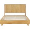 Christopher Knight Home Calden Farmhouse King Size Bed Frame with Headboard, Natural Wood King Size Platform Bed Frame, Wooden King Size Bed Set, No Box Spring Needed, Easy Assembly, Natural Brown(Queen (U.S. Standard))