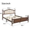 Christopher Knight Home Casats Queen Size Wood Bed Frame with Upholstered Headboard and Panel Footboard, Pine Wood Platform Bed, Enhanced Support Feet, Underbed Storage, Easy Assembly, Walnut Brown(Walnut)