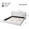 Christopher Knight Home Danet Boucle Upholstered King Size Bed Frame with Wingback Headboard, Modern King Bed Frame and Headboard, Wooden Slats Support, Easy Assembly, No Box Spring Needed, White
