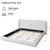Christopher Knight Home Danet Boucle Upholstered Queen Size Bed Frame with Wingback Headboard, Modern Queen Bed Frame and Headboard, Wooden Slats Support, Easy Assembly, No Box Spring Needed, White(California King)