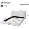 Christopher Knight Home Danet Boucle Upholstered Queen Size Bed Frame with Wingback Headboard, Modern Queen Bed Frame and Headboard, Wooden Slats Support, Easy Assembly, No Box Spring Needed, White(Queen (U.S. Standard))