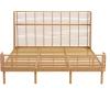 Christopher Knight Home Lamar Boho Rattan King Bed Frame and Headboard, Farmhouse PE Wicker King Size Bed Frame, Metal King Platform Bed Frame, No Box Spring Needed, Easy Assembly, Natural Finish(California King)