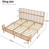 Christopher Knight Home Lamar Boho Rattan King Bed Frame and Headboard, Farmhouse PE Wicker King Size Bed Frame, Metal King Platform Bed Frame, No Box Spring Needed, Easy Assembly, Natural Finish(King (U.S. Standard))