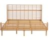 Christopher Knight Home Lamar Boho Rattan King Bed Frame and Headboard, Farmhouse PE Wicker King Size Bed Frame, Metal King Platform Bed Frame, No Box Spring Needed, Easy Assembly, Natural Finish(King (U.S. Standard))